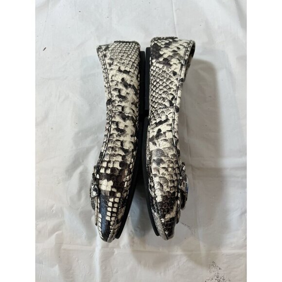 Michael Kors Fulton Moc Natural Embossed Snake Print Leather Flats  size 8 - Picture 6 of 16